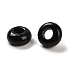 Natural Obsidian European Beads G-R488-02F-3