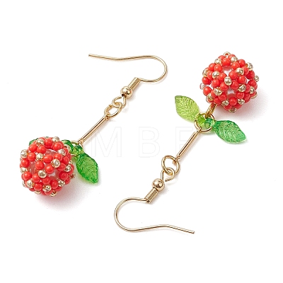 Handmade Glass Seed Beads Dangle Earrings EJEW-MZ00245-1