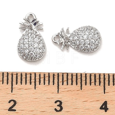 Brass Micro Pave Clear Cubic Zirconia Charms KK-C054-22P-1