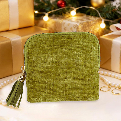 Velvet Jewelry Storage Zipper Bags with Tassel ABAG-PA0001-01A-1