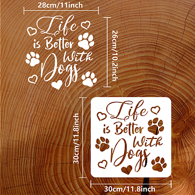 PET Hollow Out Drawing Painting Stencils DIY-WH0391-0632-1