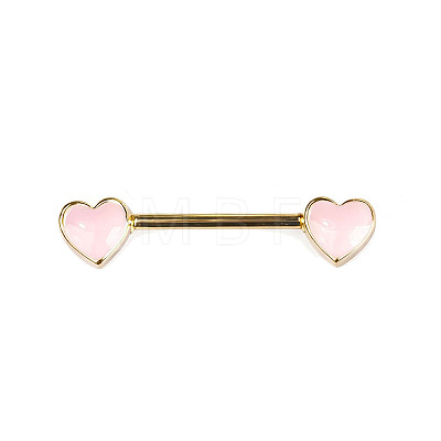 Brass Enamel Pink Heart Barbell Nipple Rings FS-WGE2017-04-1