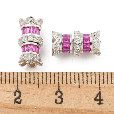 925 Sterling Silver Micro Pave Cubic Zirconia Screw Clasps STER-U001-04B-P-1