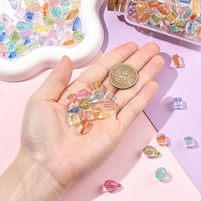 240Pcs 4 Styles Transparent Acrylic Beads TACR-YW0003-47-1