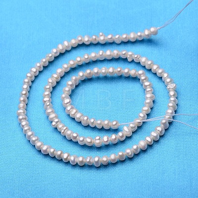 Potato Natural Cultured Freshwater Pearl Beads Strands PEAR-E007-3.5-4mm-1