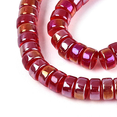 AB Color Plated Transparent Glass Beads Strands GLAA-T026-3x6mm-T09-1