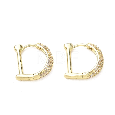Brass Micro Pave Cubic Zirconia Hoop Earrings KK-CBA30C7-23G-1