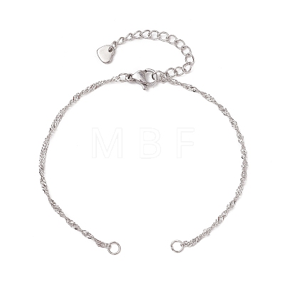 304 Stainless Steel Singapore Chain Bracelet Making AJEW-JB01306-02-1