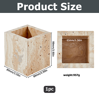 Rectangle Marble Storage Holder for Bathroom AJEW-WH0880-74B-01-1
