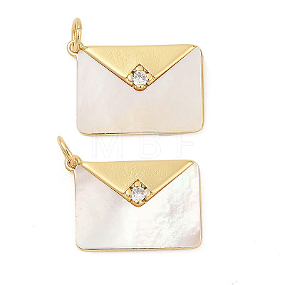 Brass Micro Pave Cubic Zirconia Pendants KK-U058-19G-1