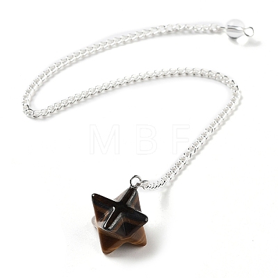 Natural Tiger Eye Pendant Dowsing Pendulums G-Q016-04G-1