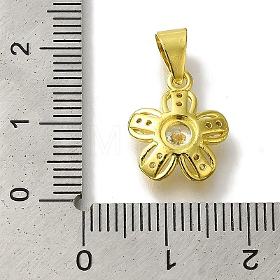 Flower Rack Plating Brass Micro Pave Cubic Zirconia Pendant KK-H485-01G-06-1