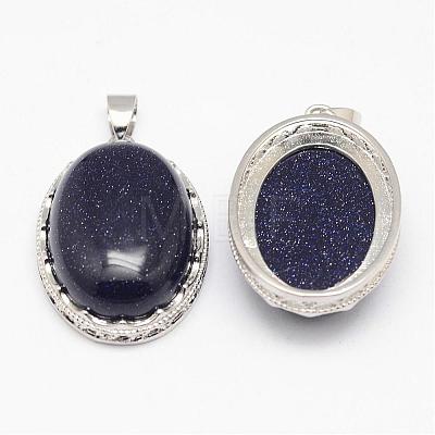 Blue Goldstone Pendants G-D851-36-1