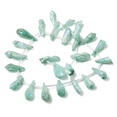 Electroplated Natural Quartz Crystal Beads Strands G-G890-A-12-1