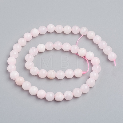 Natural Pink Mangano Calcite Beads Strands G-L505-09-8mm-1