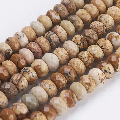 Natural Picture Jasper Beads Strands G-K255-05-1