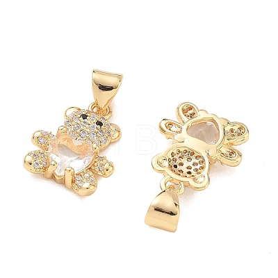 Brass Micro Pave Cubic Zirconia Charms KK-K351-69G-01-1