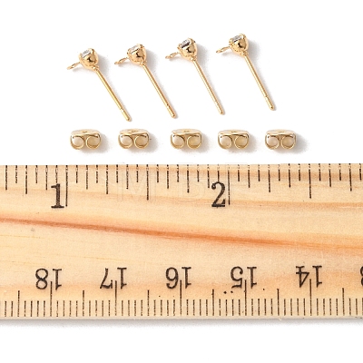 16Pcs Brass Stud Earring Findings KK-FS0001-57-1