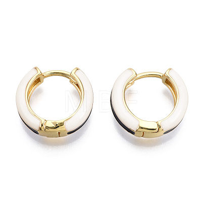 Brass Huggie Hoop Earrings EJEW-S209-07A-1