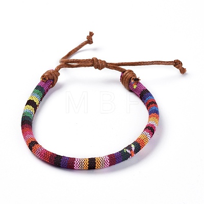 Rope Cloth Ethnic Cords Bracelets BJEW-JB04183-M-1