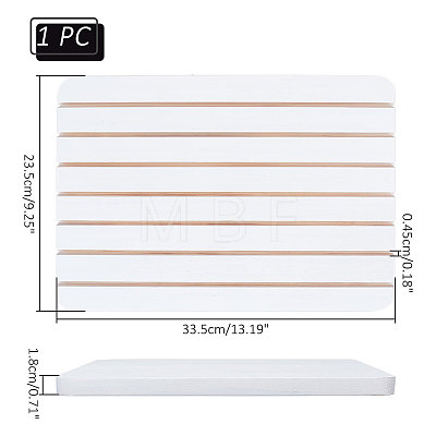 7-Slot Rectangle Wood Earring Display Card Stands EDIS-WH0021-37B-1