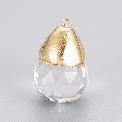 Faceted Glass Pendants GLAA-G071-01G-1