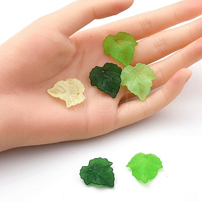 80Pcs 4 Colors Autumn Theme Transparent Frosted Acrylic Pendants SACR-YW0001-58-1