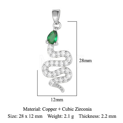 Brass Micro Pave Cubic Zirconia Pendants ZIRC-ZIRC-OY001-24-P-1