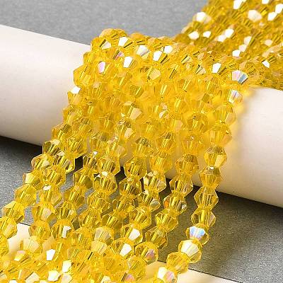 Transparent Electroplate Glass Beads Strands EGLA-A039-T6mm-B22-1