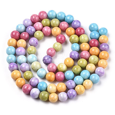 Opaque Crackle Glass Round Beads Strands X-GLAA-T031-10mm-01D-1