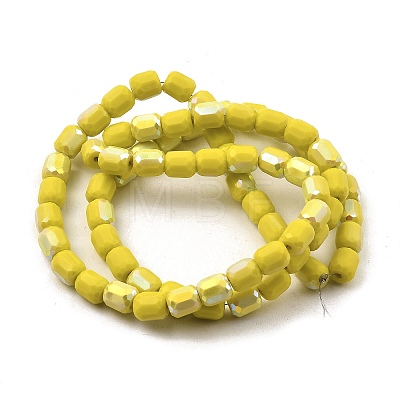 Frosted Imitation Jade Glass Beads Strands GLAA-P058-08A-09-1