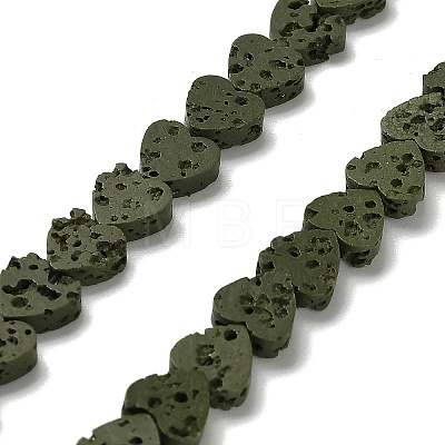 Synthetic Lava Rock Dyed Beads Strands G-R010-01D-1