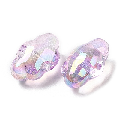 UV Plating Transparent Rainbow Iridescent Acrylic Beads OACR-C016-31D-1