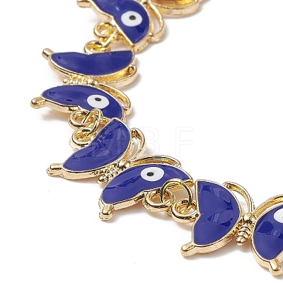 Alloy Enamel Butterfly with Evil Eye Link Chain Bag Extender Chains AJEW-BA00101-1