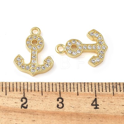 Brass Micro Pave Cubic Zirconia Charms KK-C086-12G-02-1