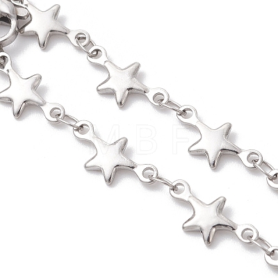 304 Stainless Steel Star Link Chain Bracelet Making AJEW-JB01446-1