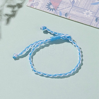 Adjustable Two Tone Nylon Cord Braided Bracelets BJEW-JB05850-03-1