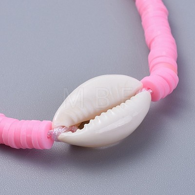 Eco-Friendly Handmade Polymer Clay Heishi Beads Braided Bracelets BJEW-JB04318-1