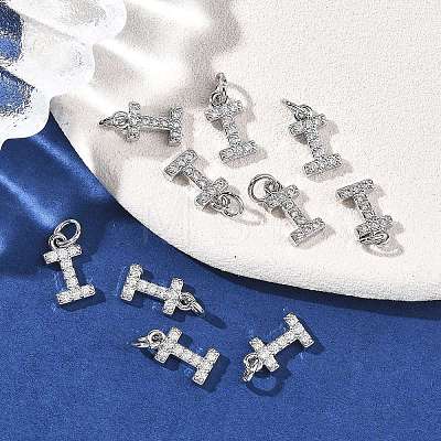 SHEGRACE Brass Micro Pave Clear Cubic Zirconia Pendants XGRQ29911-394P-I-1
