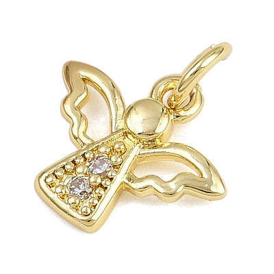 Brass Micro Pave Cubic Zirconia Pendants KK-Z123-24G-03-1