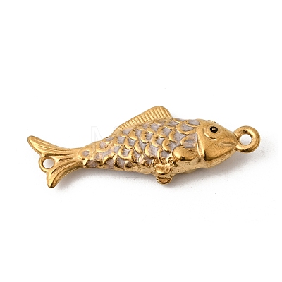 304 Stainless Steel Enamel Fish Connector Charms STAS-B128-55G-01-1
