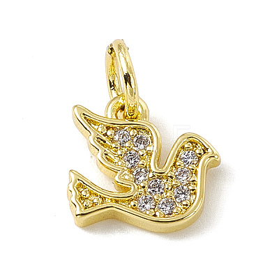 Brass Micro Pave Cubic Zirconia Charms ZIRC-F132-29G-1