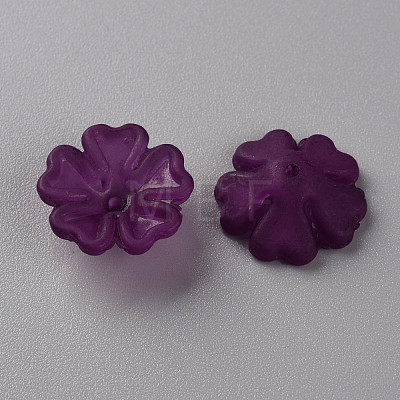 Transparent Frosted Acrylic Bead Caps MACR-S371-04A-743-1