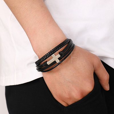 PU Leather Cord Bracelets FS-WG46779-03-1