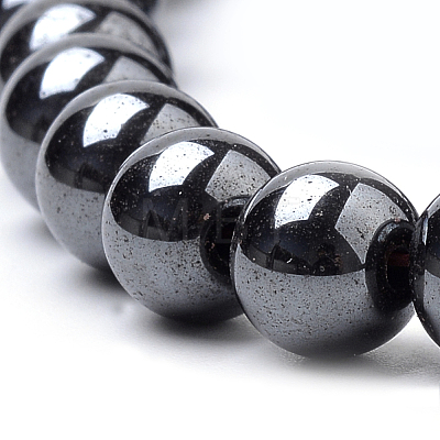 Non-magnetic Synthetic Hematite Beads Strands G-S259-44-4mm-1