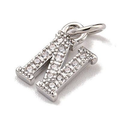 Initial Letter Brass with Cubic Zirconia Charms KK-Q814-26N-P-1