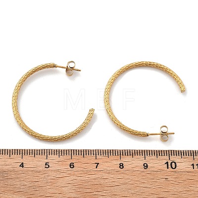 304 Stainless Steel Twist C-Shaped Stud Earrings EJEW-R017-03G-04-1