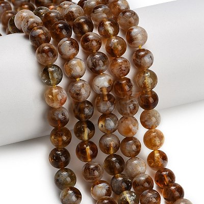 Heated Natural Citrine Beads Strands X-G-C293-A04-8mm-1