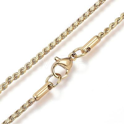 304 Stainless Steel Twisted Chain Necklaces NJEW-D285-22-1