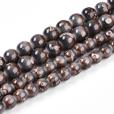Baking Paint Glass Beads Strands DGLA-N008-10mm-09-1